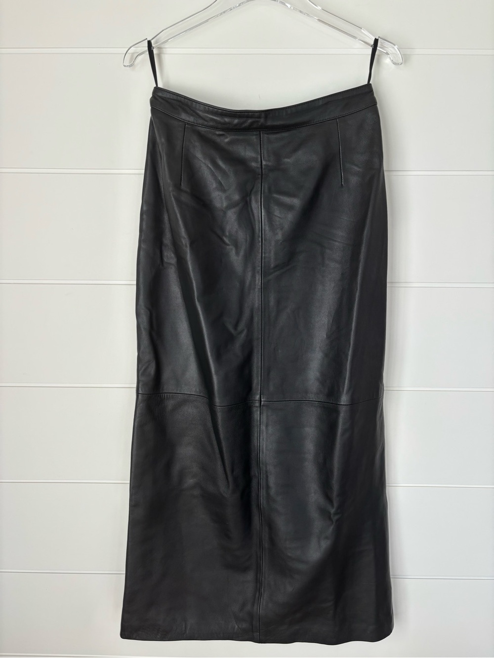 Vintage Mardini Black Leather Pencil Skirt Y2K Women's Size 10